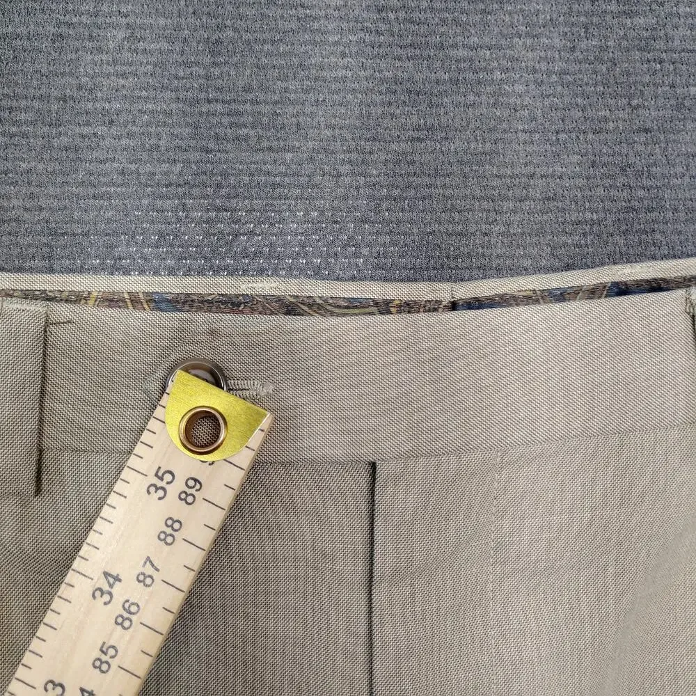 Lauren Ralph Lauren Mens Trousers 42x32 Flat Front Dress Pants Tan Easy Care 42